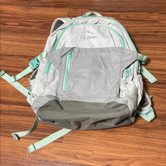 L.L. Bean Gray and Mint Backpack - Picture 2 of 8